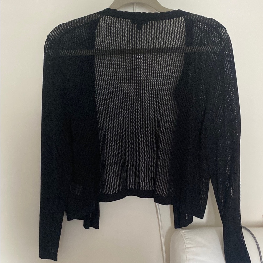 Talbots Black Open-Front Cardigan